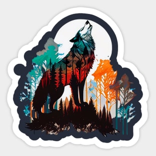 Howling Wolf Sticker